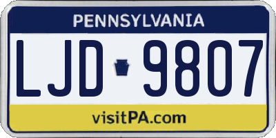 PA license plate LJD9807