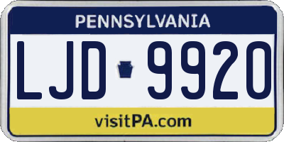 PA license plate LJD9920