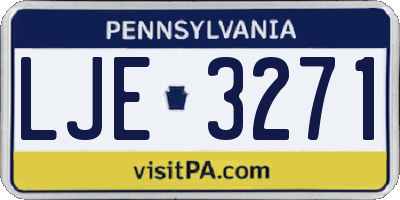 PA license plate LJE3271