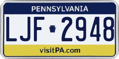 PA license plate LJF2948
