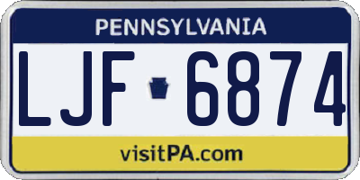 PA license plate LJF6874
