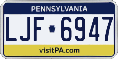 PA license plate LJF6947