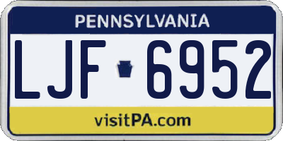 PA license plate LJF6952