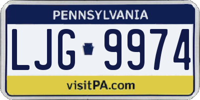 PA license plate LJG9974