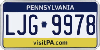 PA license plate LJG9978