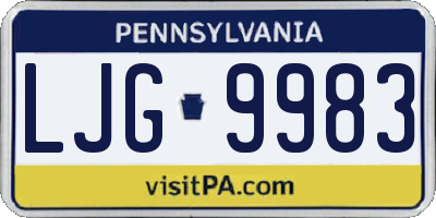 PA license plate LJG9983