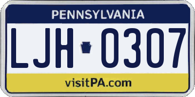 PA license plate LJH0307