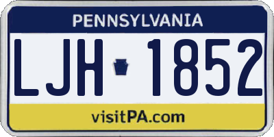 PA license plate LJH1852