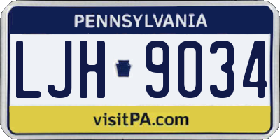PA license plate LJH9034