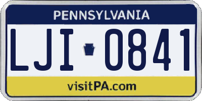 PA license plate LJI0841