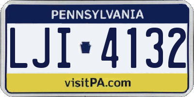 PA license plate LJI4132
