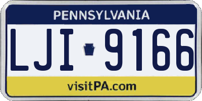 PA license plate LJI9166