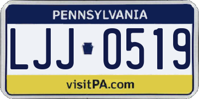 PA license plate LJJ0519
