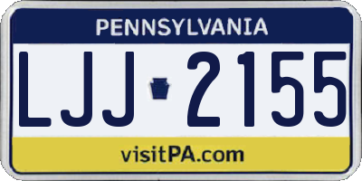 PA license plate LJJ2155