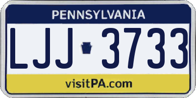 PA license plate LJJ3733