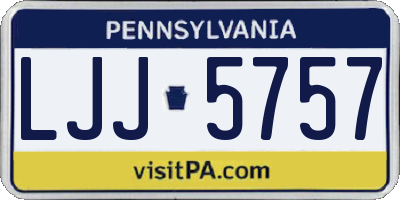 PA license plate LJJ5757