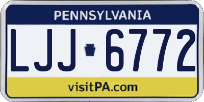 PA license plate LJJ6772