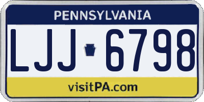 PA license plate LJJ6798