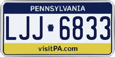 PA license plate LJJ6833