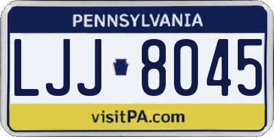 PA license plate LJJ8045