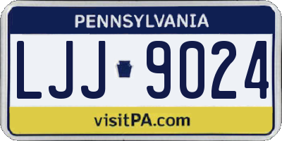 PA license plate LJJ9024