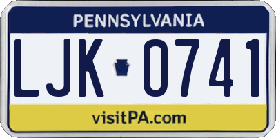 PA license plate LJK0741