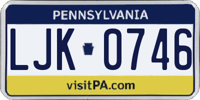 PA license plate LJK0746