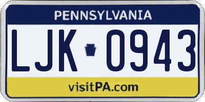 PA license plate LJK0943