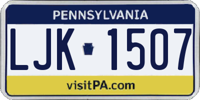 PA license plate LJK1507