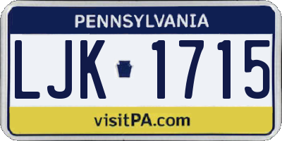 PA license plate LJK1715