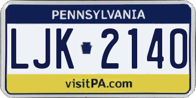 PA license plate LJK2140