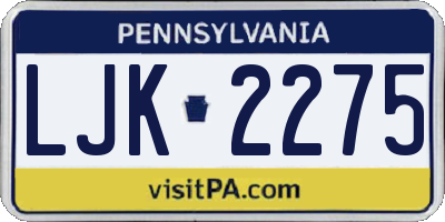 PA license plate LJK2275