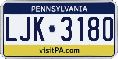 PA license plate LJK3180