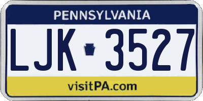 PA license plate LJK3527