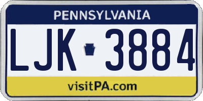 PA license plate LJK3884