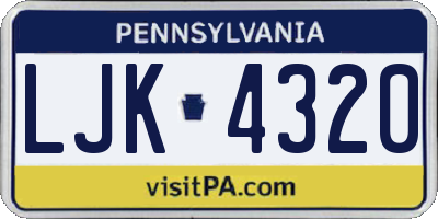 PA license plate LJK4320