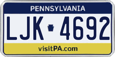 PA license plate LJK4692