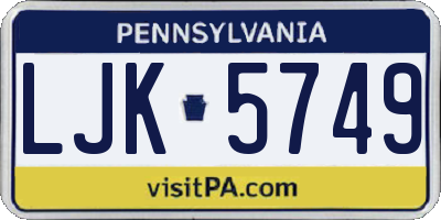 PA license plate LJK5749
