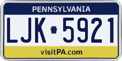PA license plate LJK5921