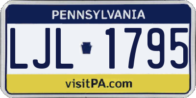 PA license plate LJL1795