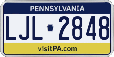 PA license plate LJL2848