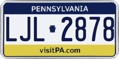 PA license plate LJL2878