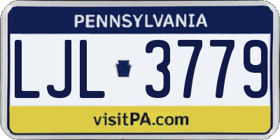 PA license plate LJL3779