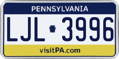 PA license plate LJL3996