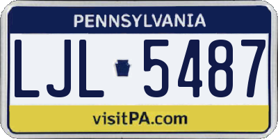PA license plate LJL5487