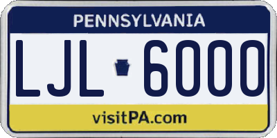 PA license plate LJL6000