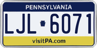 PA license plate LJL6071