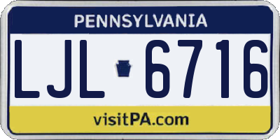 PA license plate LJL6716