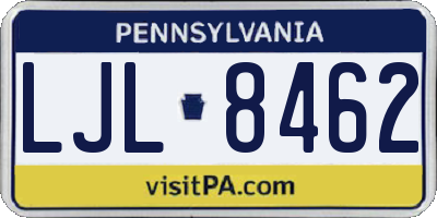 PA license plate LJL8462