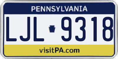 PA license plate LJL9318